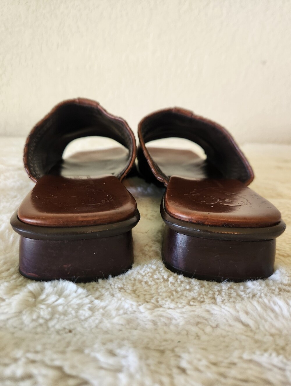 Brighton Brown Leather Slide Sandals Size 8.5 - Picture 4 of 13